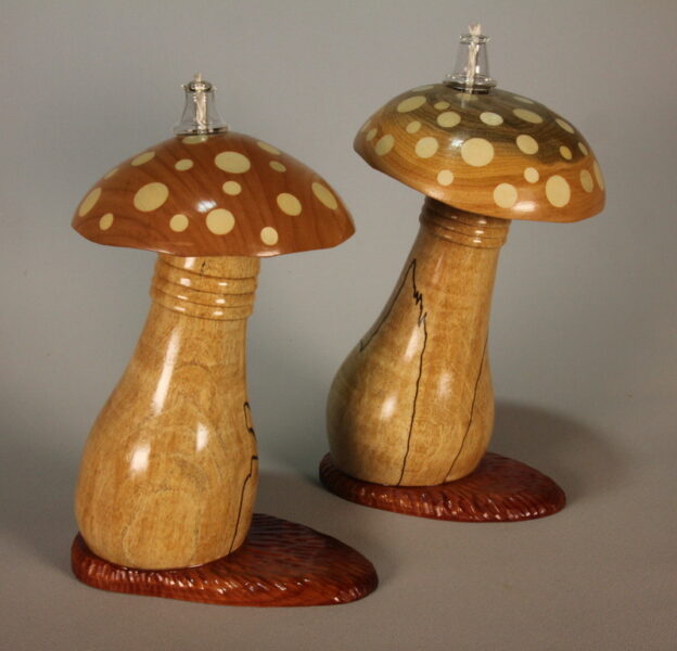 Toadstool oil lamps