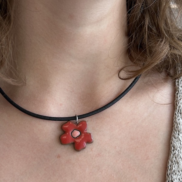 Blue Iris Studios Red Daisy Choker